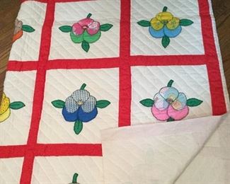 Large Floral Hand Made Quilt
