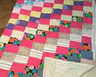 Large Small Squares Hand Made Quilt