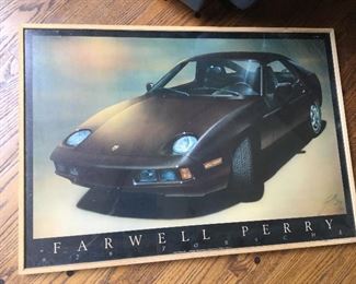 Farewell Perry 928 Porsche Framed Poster SIGNED
