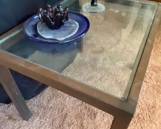 Glass and Wood Side Table