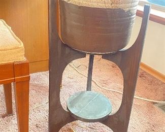MCM Plant Stand and Ceramic Pot