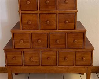15 Drawer Apothecary Style Cabinet x 2