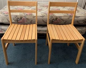 Pair of Slat Seat Chairs