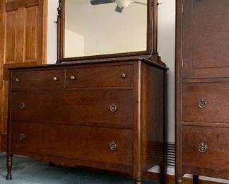 Antique Dresser w Tilting Mirror