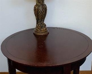 Oversized Side Table, Vintage Owl Lamp