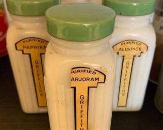 Vintage Milk Glass Spice Jars (5 total) The Griffith Laboratories