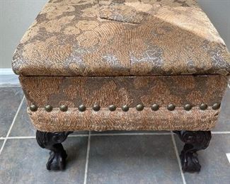 $50 - Upholstered Storage Ottoman - Measures 19.5" x 17" x 16"