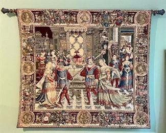 $950 - Hand-finished Tapestry by Flemish Tapestries - Measures 60” x 55”. Incredible detailing! (Purchased for $1800)