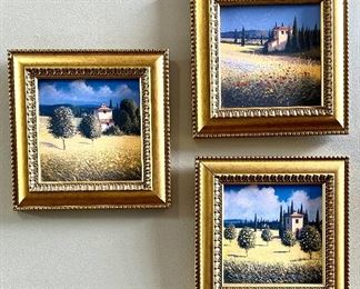 $100 - Set of 3 - Landscapes - Each measures 12.5” x 12.5”