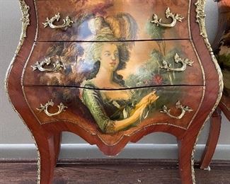$800 Pair - 1 of 2 - Pair of Three-Drawer French Louis XV Style Side Tables