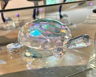 $18 - Oleg Cassini Crystal Turtle - Measures 4.5" long