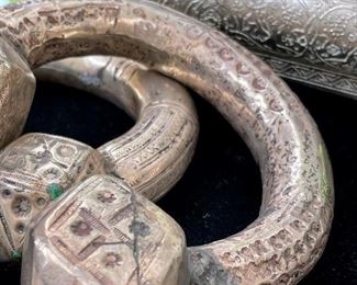 $200 EACH - Egyptian silver crafted in the form of tribal ankle bracelets.