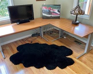 $300 - Large 3 Pc. L-Shaped Desk - Measures 63" x 31" x 28" and 44" x 31" x 28" and 47" x 31" x 28"