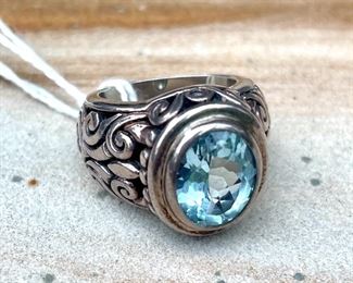 $60 - Sterling silver and topaz ring by KC INDO