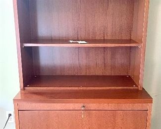 $100 - Lowell Shelves with Locking File Cabinet - Measures 32” x 20” x 69”