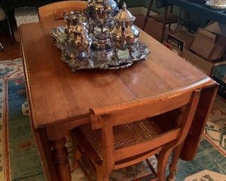 Dining Room 
Cherry Drop leaf table, maple chairs