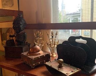 Dining Room 
Copper & Brass desk set, Bank