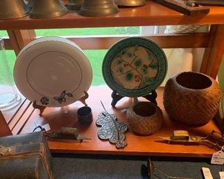 Dining Room 
Majolica plate, early baskets, candle snuffers 