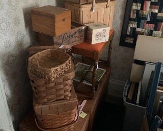 Book Room 
Trunk
Picnic baskets
Wood boxes