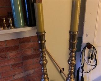 Brass tall candlesticks 