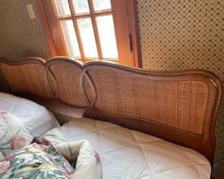 Rattan and Wooden King Size Headboard and Frame
