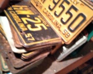 Vintage license plates, earliest is 1953
