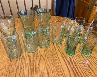 Coca Cola glassware, 13 glasses