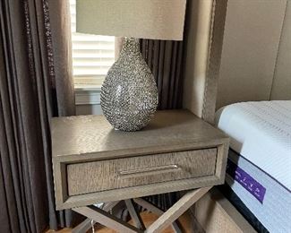 Pair of bed side tables with matching lamps