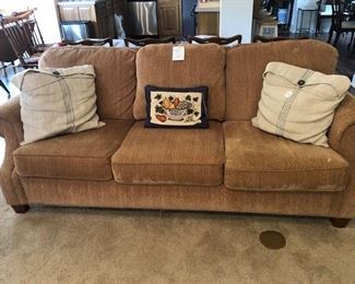 lovely Butterscotch sofas and down pillows