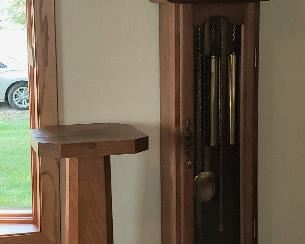 Oak pedestal & grandmother clock in perfect working condition