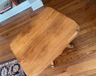 Antique oak cocktail table. Measures 30" W x 23" D x 21" H. Photo 3 of 3.