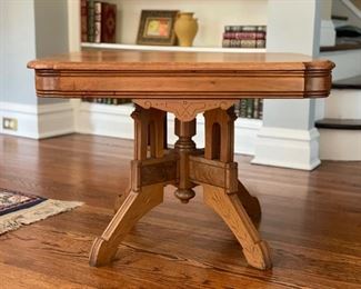 Antique oak cocktail table. Circa 1920. Measures 30" W x 23" D x 21" H. Photo 1 of 3.