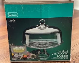 Canfield 2 piece footed cake stand-punch bowl set.