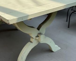 Old Ohio wood, white-washed dining table. Measures 60" L x 40" W x 29" H. Photo 2 of 2.