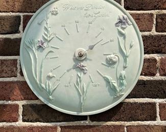 Metal wall thermometer. Measures 15" D.