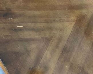 Some movement on the surface of the antique side table. Measures 18" W x 14" D x 29" H. Photo 2 of 2.