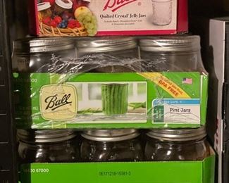 Ball canning jars.