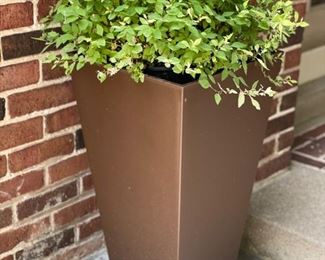 Planter. Measures 26" H x 14" W. Two available.