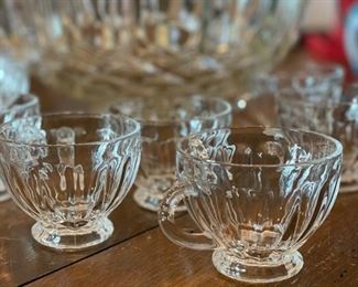 Antique American Glass punch bowl with 12 cups. Photo 2 of 2.