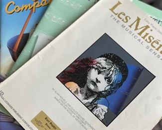 Piano sheet music books.