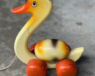 Vintage pull along duck.