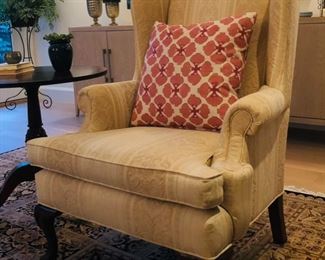 Pair of Ethan Allen upholstered wingback chairs.