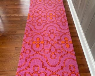 Pink and orange runner - 2 available. 100% wool. Each measures 2' 6" x 8'.