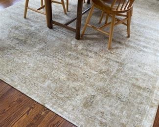 Loiloi Nyla Collection light gold area rug. 100% viscose. Brand new. Measures 7'6" x 10' 5".