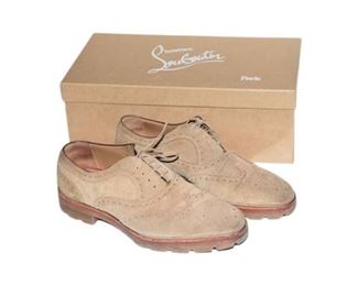 CHRISTIAN LOUBOUTIN Men's Charlie Me Flat Kraft Beige Crosta Oxford Loafer 41