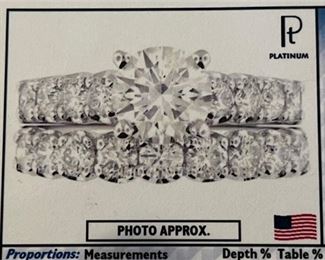 Platinum and One Ct GIA Diamond Bridal Set
