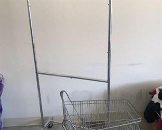 Portable Clothes Hanging Rack and Mini Shopping Cart
