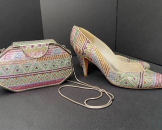Stuart Weitzman Matching Designer High Heels and Handbag