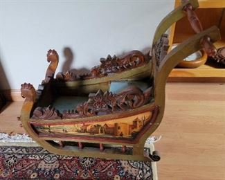 antique wooden small sleigh