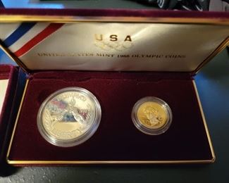1988 Olympic gold and silver coin set
